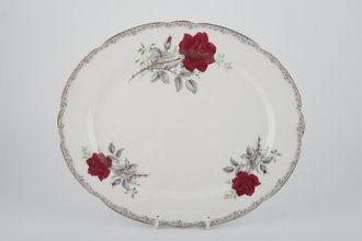 Royal Stafford Roses To Remember - Red Oval Platter Scalloped 12"
