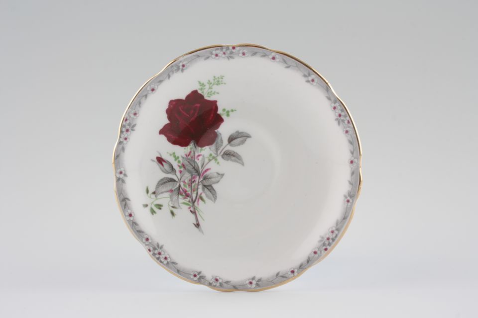 Royal Stafford Roses To Remember - Red Coffee Saucer Smooth Rim 4 7/8"
