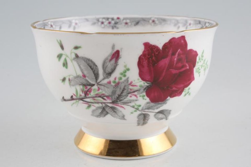 Royal Stafford Roses To Remember - Red Sugar Bowl - Open (Coffee) 3 1/2" x 2 3/8"