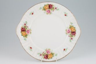Royal Stafford Bouquet Cake Plate Round - Eared - Heavy Gold Edge 10"
