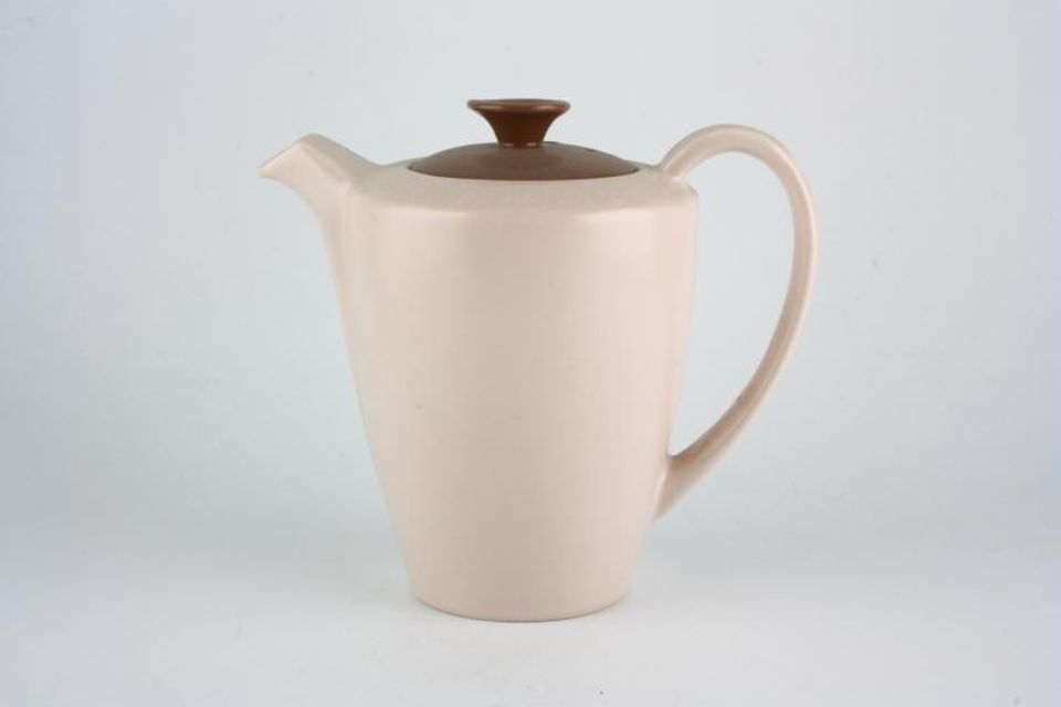 Poole Mushroom and Sepia - C54 Coffee Pot Short Spout - Round Handle on Lid 1 1/4pt