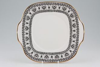 Sell Crown Staffordshire Black Victoria Cake Plate Square, Eared