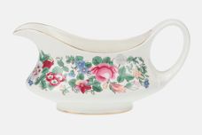 Crown Staffordshire Thousand Flowers Sauce Boat Gold Band on Foot thumb 1