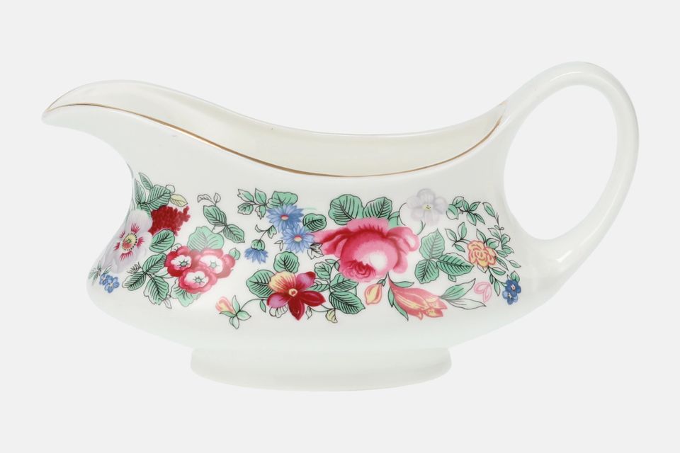 Crown Staffordshire Thousand Flowers Sauce Boat No Gold Band on Foot