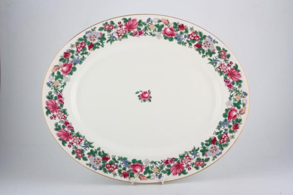 Crown Staffordshire Thousand Flowers Oval Platter 13 1/2"