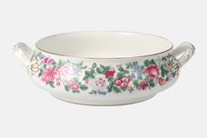 Crown Staffordshire Thousand Flowers Vegetable Tureen Base Only Handled 8 3/8" thumb 1