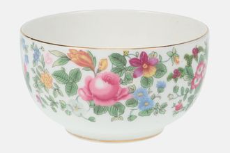 Crown Staffordshire Thousand Flowers Sugar Bowl - Open (Tea) Flower Inside | Gold Band on Foot 4 3/8" x 2 5/8"