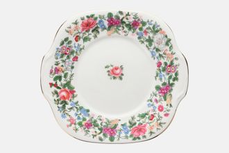 Crown Staffordshire Thousand Flowers Cake Plate Square | Eared 9 1/2"