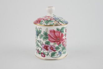 Crown Staffordshire Thousand Flowers Mustard Pot + Lid Straight Sided 2 1/8" x 2 1/8"