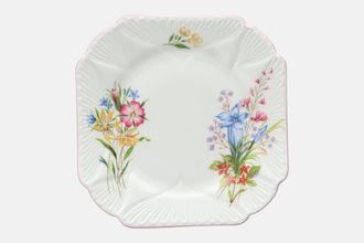 Shelley Wild Flowers - Pink edge Tea / Side Plate Square 5 3/4"