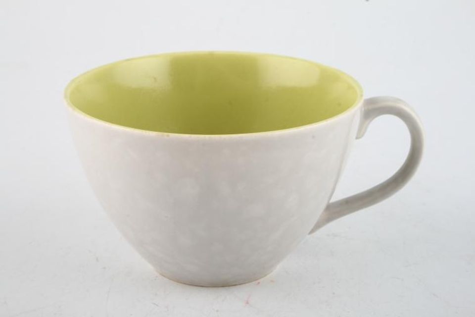 Poole Twintone Seagull and Lime Yellow Teacup 3 5/8" x 2 1/4"