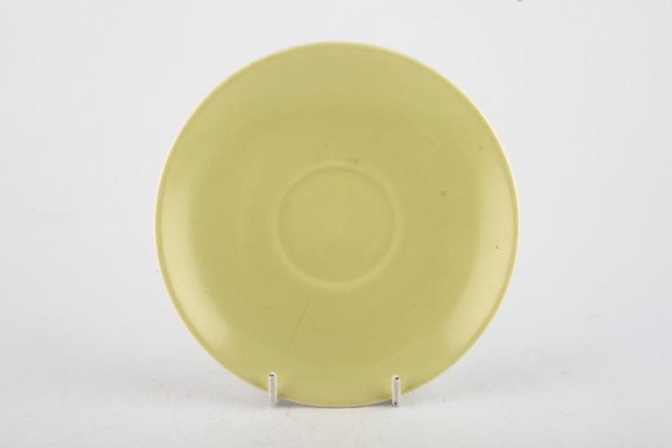 Poole Twintone Seagull and Lime Yellow Tea Saucer 5 7/8"