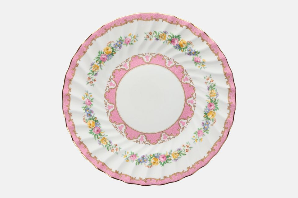 Crown Staffordshire Tunis - Pink Dinner Plate Fluted 10 5/8"