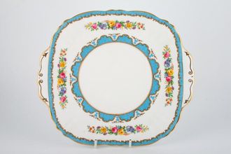 Sell Crown Staffordshire Tunis - Blue Cake Plate Square - Eared 10 3/8"