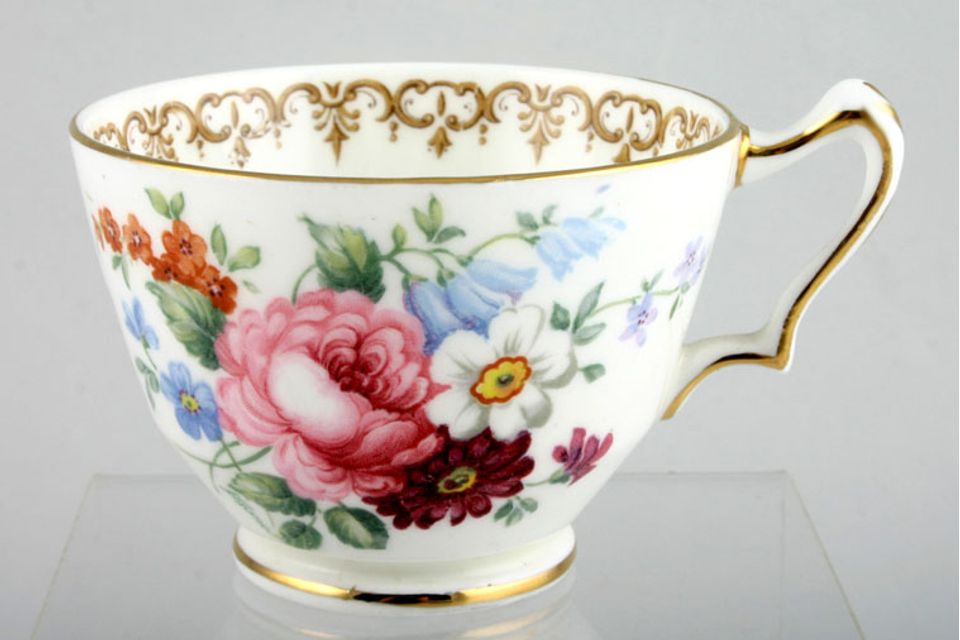 Crown Staffordshire Englands Bouquet Teacup Smooth rim 3 1/4" x 2 3/8"