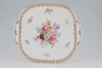 Sell Crown Staffordshire Englands Bouquet Cake Plate Square - Eared 10 1/4"