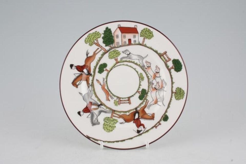 Crown Staffordshire Hunting Scene Tea / Side Plate 6 1/8"