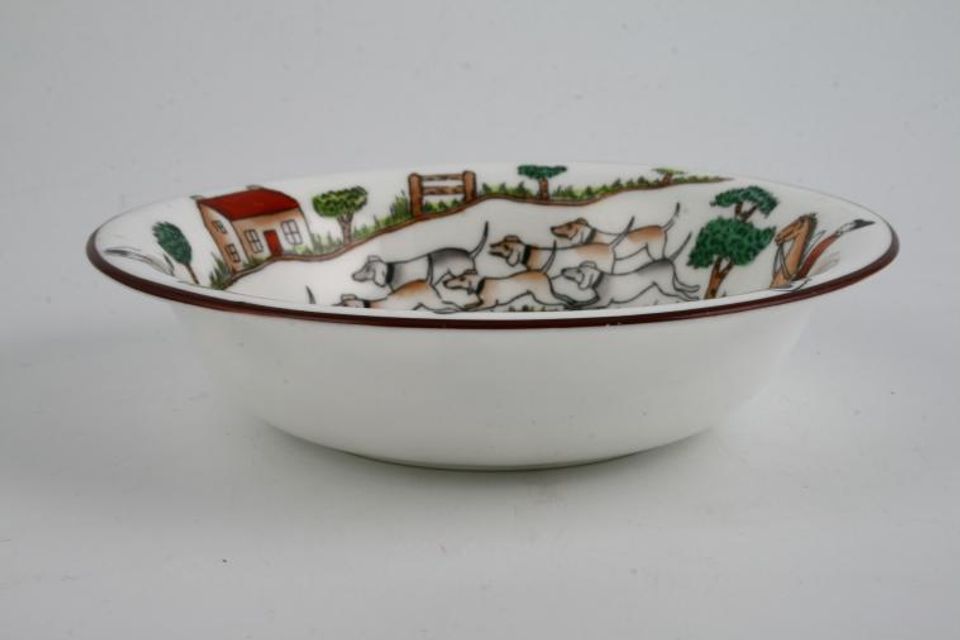 Crown Staffordshire Hunting Scene Soup / Cereal Bowl 6"