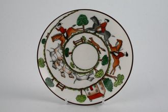 Sell Crown Staffordshire Hunting Scene Coffee Saucer For can - 2 1/2" well, Deep 5 1/2"