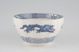 Booths Dragon - Blue - Gold Edge Sugar Bowl - Open (Tea) 4 1/2"
