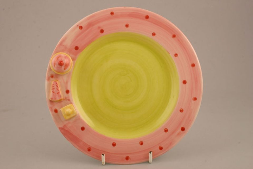 Marks & Spencer Teatime-Battenberg Salad/Dessert Plate Pink rim 7 3/4"