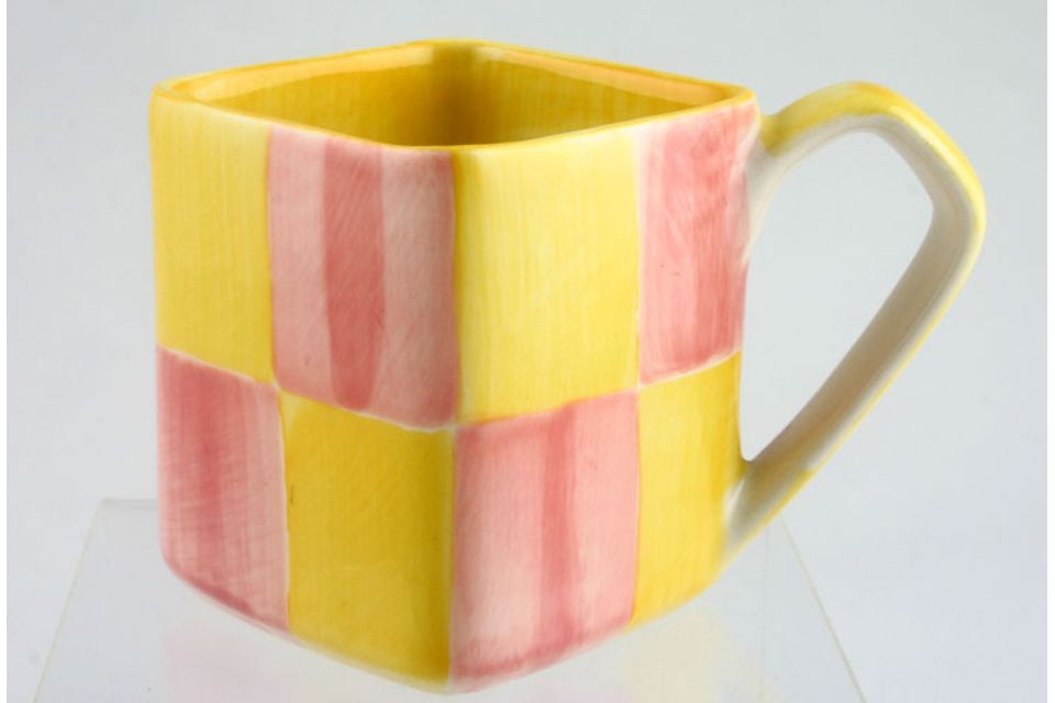 Marks & Spencer Teatime-Battenberg Teacup square - pink and yellow 2 1/2" x 2 3/4"
