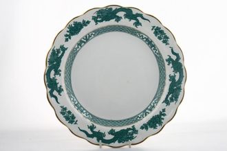Booths Dragon - Turquoise - Gold Edge Dinner Plate 10 1/2"