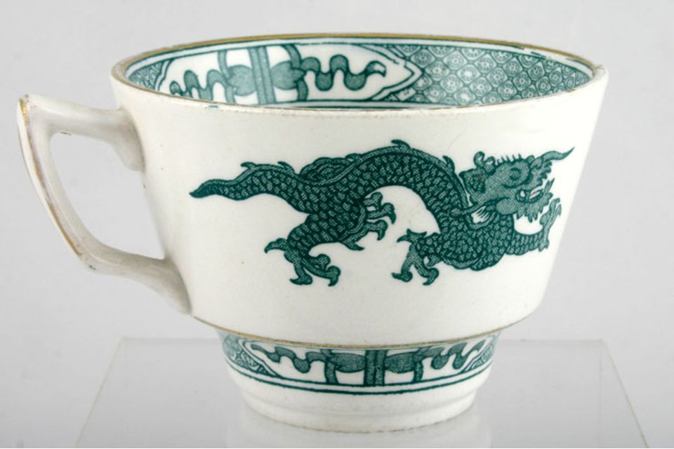 Booths Dragon - Turquoise - Gold Edge Teacup Handle B 3 1/2" x 2 3/8"