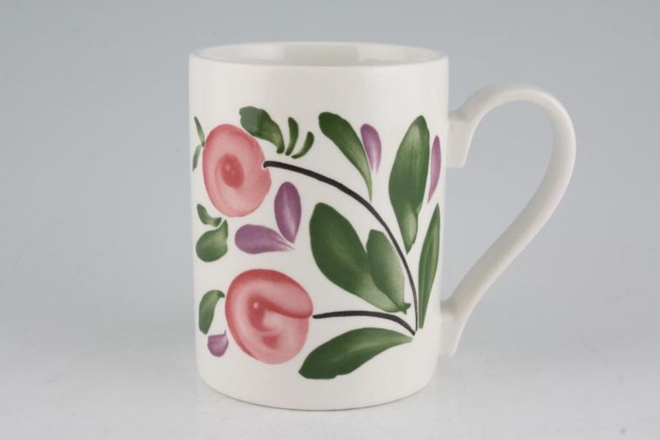 Portmeirion Welsh Dresser Mug Straight sided - 2 Pink Flowers 3 1/8" x 4"