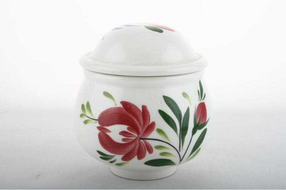 Portmeirion Welsh Dresser Sugar Bowl - Lidded (Tea) Pink Flowers 3 1/4" x 3"
