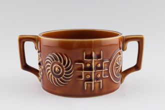 Portmeirion Totem Brown Soup Cup 2 handles 4" x 2 1/2"
