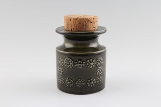 Portmeirion Totem Green Storage Jar + Lid Size represents height. Cork lid 3 3/8"