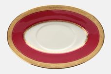 Royal Worcester Diana - Red and Gold Sauce Boat Stand thumb 1