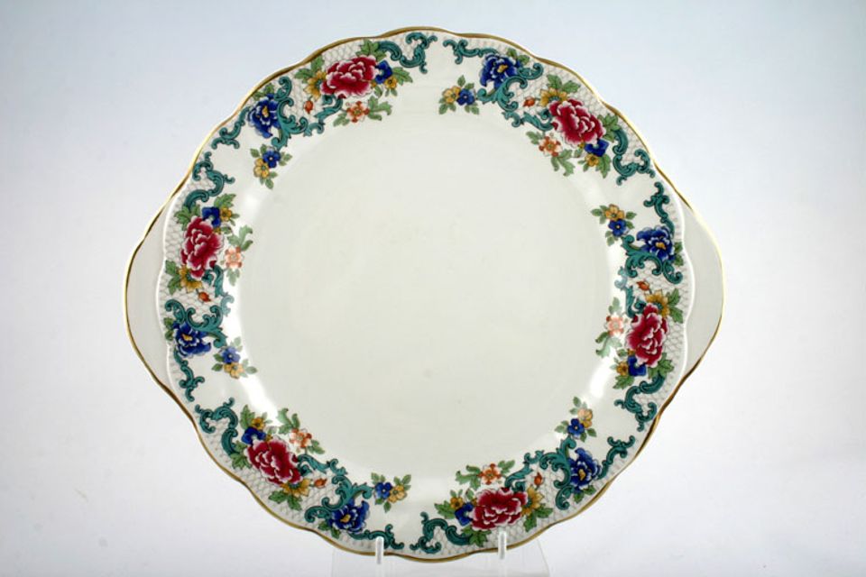 Booths Floradora Cake Plate Round, earred 11"