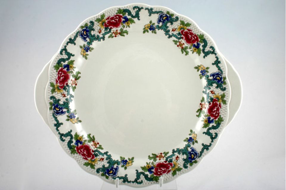 Booths Floradora Cake Plate Round, earred, no gold 11"