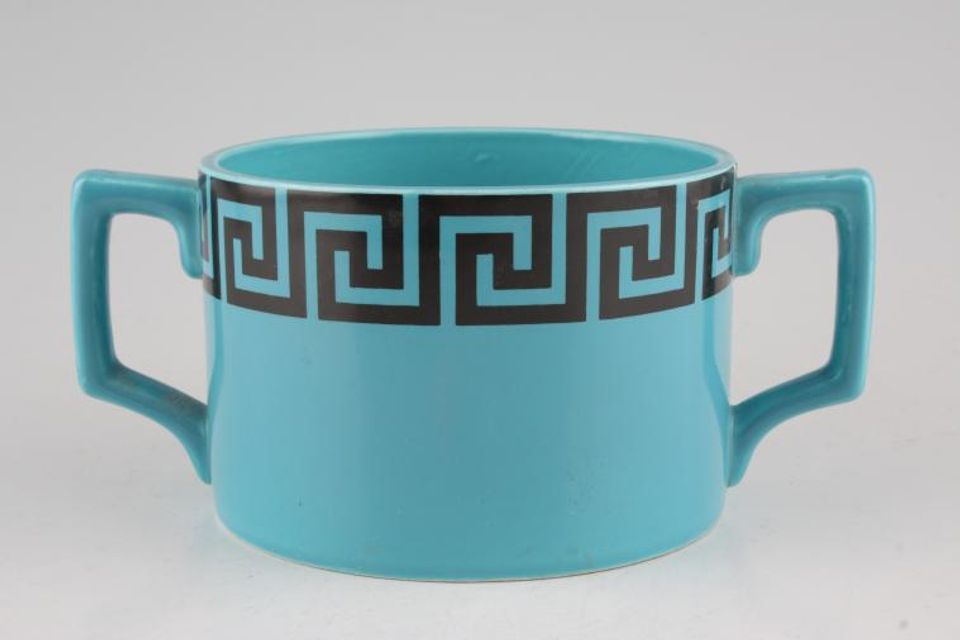 Portmeirion Greek Key - Turquoise + Black Soup Cup 3 7/8" x 2 5/8"