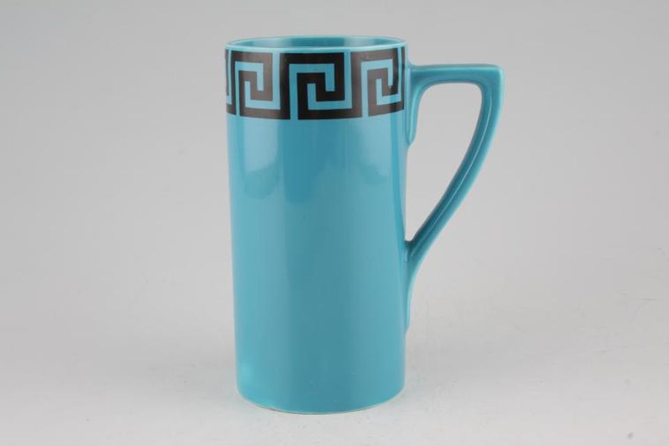 Portmeirion Greek Key - Turquoise + Black Mug 2 1/2" x 5"