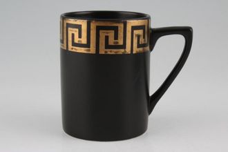 Portmeirion Greek Key - Black + Gold Coffee/Espresso Can 2 1/2" x 3 1/4"