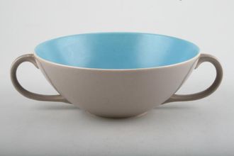 Sell Poole Twintone Dove Grey and Sky Blue Soup Cup 2 handles