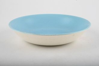 Poole Twintone Dove Grey and Sky Blue Fruit Saucer 5 1/2"