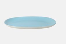 Poole Twintone Dove Grey and Sky Blue Oblong Platter 12" thumb 2