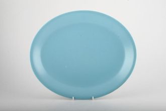 Sell Poole Twintone Dove Grey and Sky Blue Oval Plate 11"