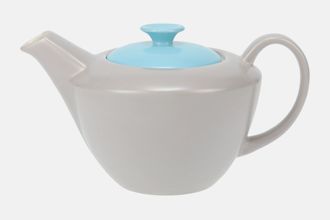 Poole Twintone Dove Grey and Sky Blue Teapot 1pt