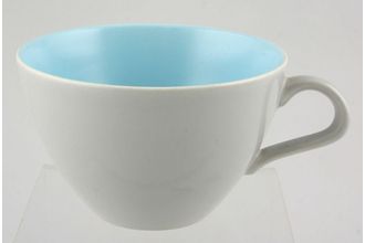 Poole Twintone Dove Grey and Sky Blue Breakfast Cup 3 7/8" x 2 1/2"