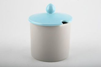 Sell Poole Twintone Dove Grey and Sky Blue Jam Pot + Lid 2 7/8" x 3 1/4"