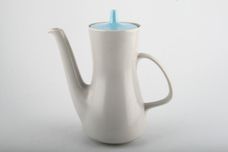 Poole Twintone Dove Grey and Sky Blue Coffee Pot Long spout 2pt thumb 1