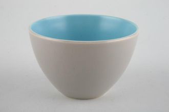 Poole Twintone Dove Grey and Sky Blue Sugar Bowl - Open (Coffee) 2 3/4" x 2"
