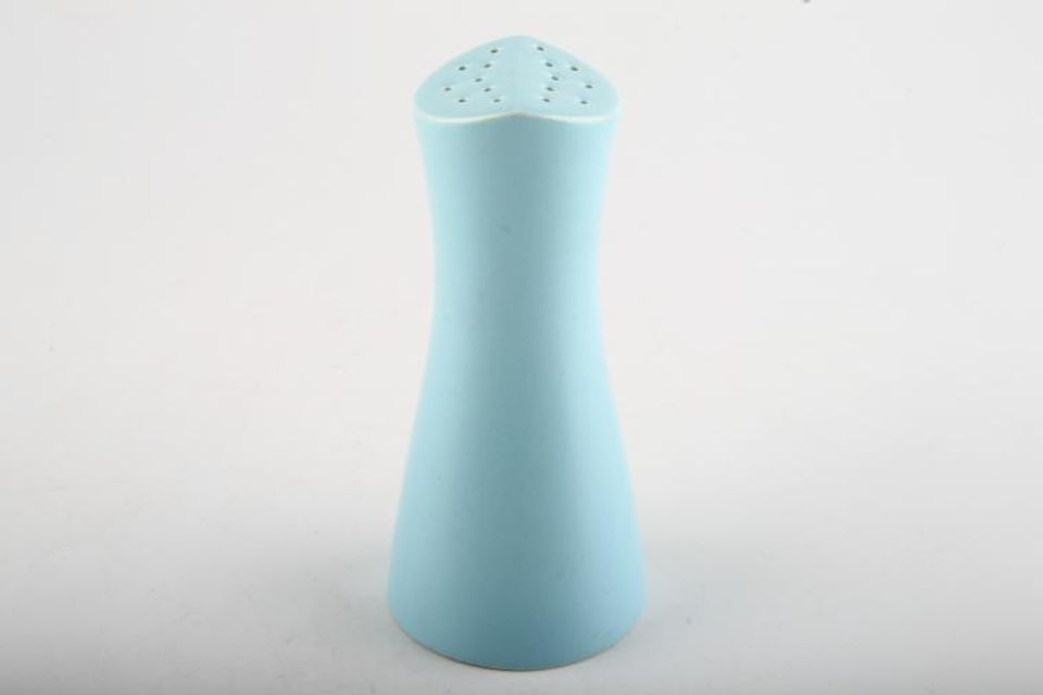 Poole Twintone Dove Grey and Sky Blue Pepper Pot Tall 5"
