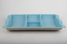Poole Twintone Dove Grey and Sky Blue Hor's d'oeuvres Dish 13 1/2" x 8 1/2" thumb 2