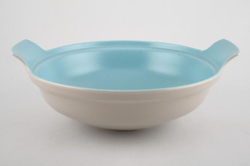 Poole Twintone Dove Grey and Sky Blue Vegetable Tureen Base Only 10 1/4"